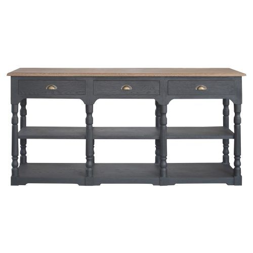 Black And Oak Brown Console Tables (Photo 15 of 20)
