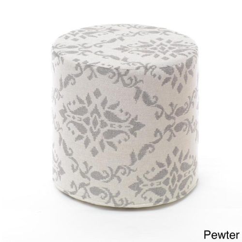 White And Beige Ombre Cylinder Pouf Ottomans (Photo 12 of 20)