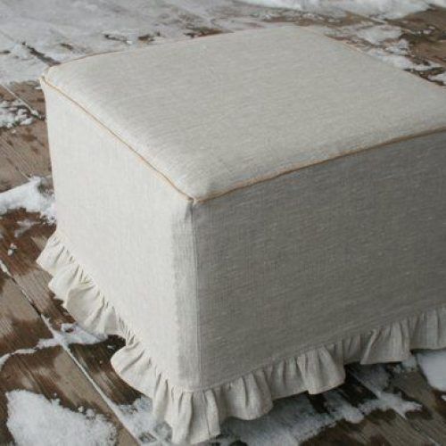 White And Light Gray Cylinder Pouf Ottomans (Photo 2 of 20)