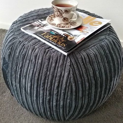 Gray Moroccan Inspired Pouf Ottomans (Photo 9 of 20)