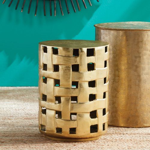 Taupe And Beige Ombre Cylinder Tall Pouf Ottomans (Photo 20 of 20)