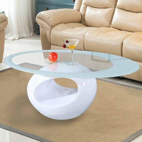 Tempered Glass Oval Side Tables (Photo 20 of 20)