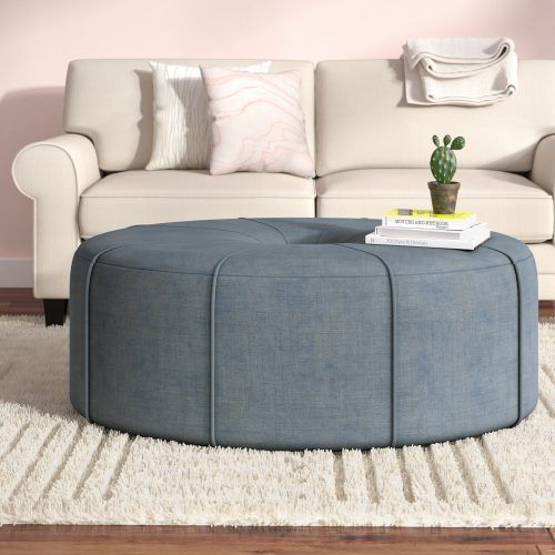 Gray Fabric Oval Ottomans (Photo 7 of 20)