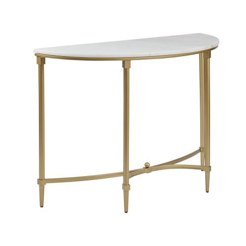 White Marble And Gold Console Tables (Photo 9 of 20)