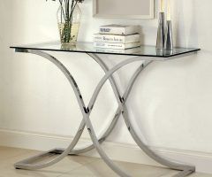 20 Collection of Chrome and Glass Rectangular Console Tables