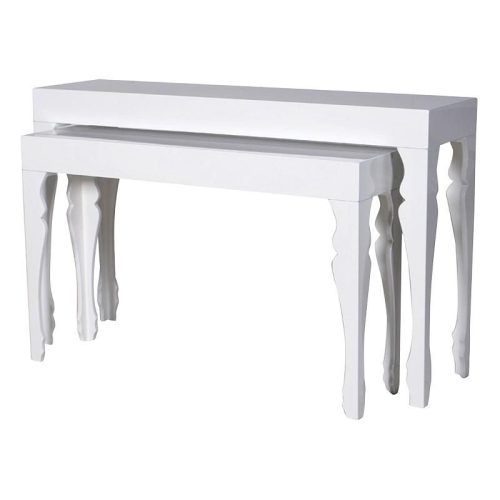 Square High-Gloss Console Tables (Photo 18 of 20)