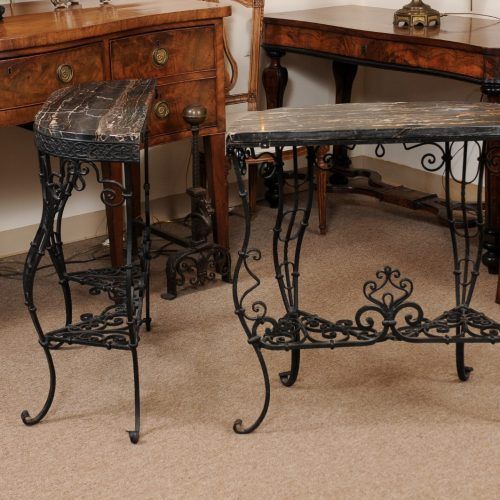 Aged Black Iron Console Tables (Photo 10 of 20)