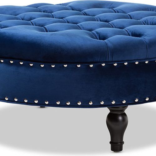 Royal Blue Tufted Cocktail Ottomans (Photo 11 of 20)