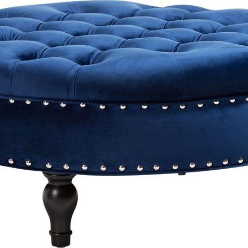 Royal Blue Tufted Cocktail Ottomans (Photo 7 of 20)