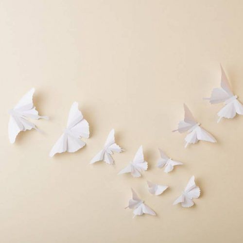 White 3D Butterfly Wall Art (Photo 7 of 20)