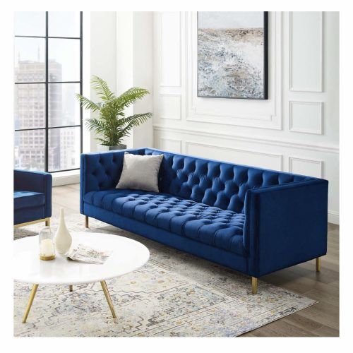 Modern Blue Linen Sofas (Photo 17 of 20)