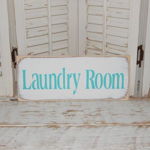 Personalized Mint Distressed Vintage-Look Laundry Metal Sign Wall Decor (Photo 13 of 20)