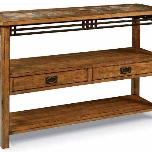 Metal And Mission Oak Console Tables (Photo 1 of 20)