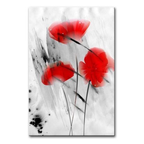 Blended Fabric Poppy Red Wall Hangings (Photo 13 of 20)