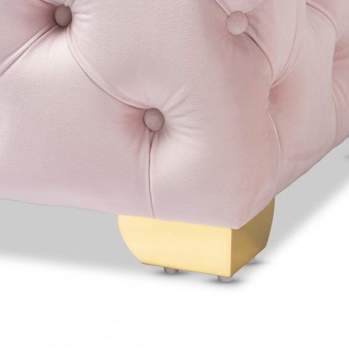 Pink Champagne Tufted Fabric Ottomans (Photo 16 of 20)