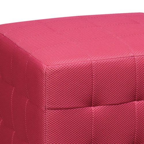 Pink Fabric Banded Ottomans (Photo 5 of 20)