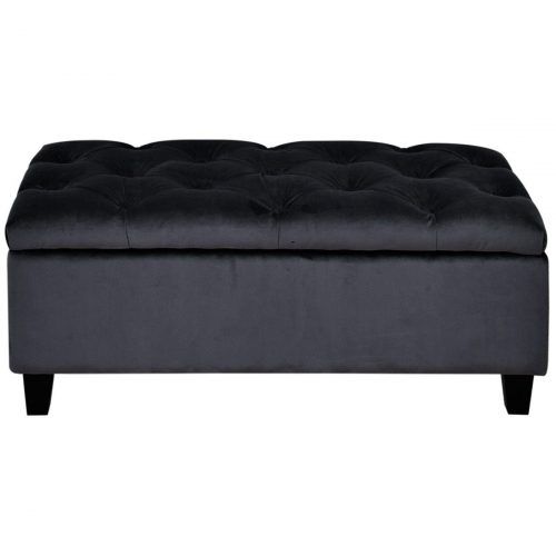 Fabric Tufted Storage Ottomans (Photo 9 of 20)
