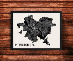20 Photos Pittsburgh Map Wall Art