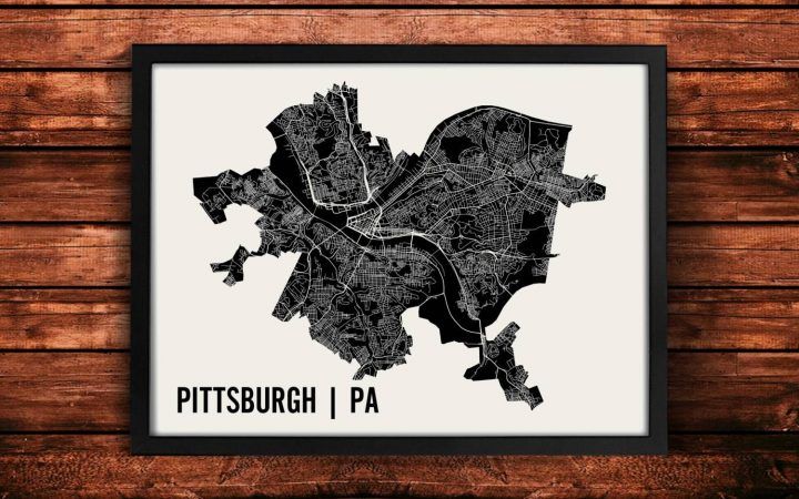 20 Photos Pittsburgh Map Wall Art