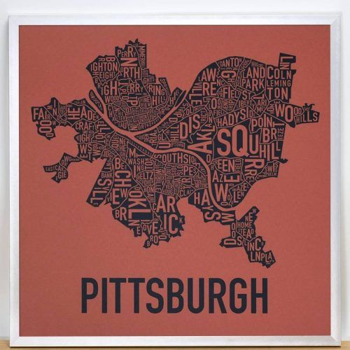 Pittsburgh Map Wall Art (Photo 3 of 20)