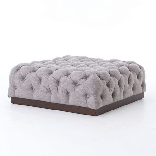 Linen Sandstone Tufted Fabric Cocktail Ottomans (Photo 11 of 20)
