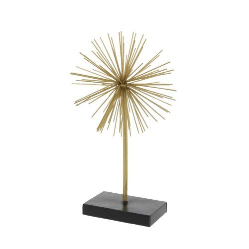 Set Of 3 Contemporary 6, 9, And 11 Inch Gold Tin Starburst Sculptures (Photo 3 of 20)