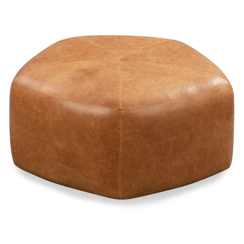 Gold And White Leather Round Ottomans (Photo 7 of 20)
