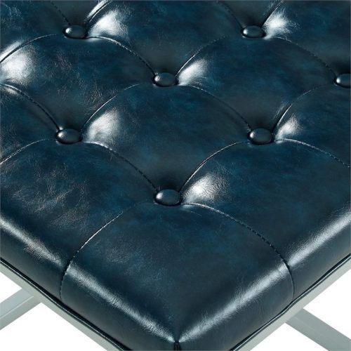 Black Faux Leather Cube Ottomans (Photo 15 of 20)