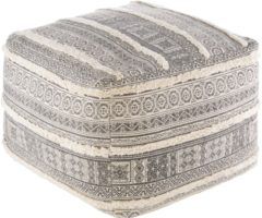 The Best Beige and Dark Gray Ombre Cylinder Pouf Ottomans