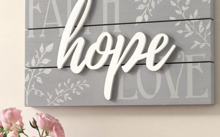 The Best Faith, Hope, Love Raised Sign Wall Decor