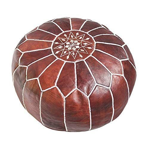 Brown Moroccan Inspired Pouf Ottomans (Photo 10 of 20)