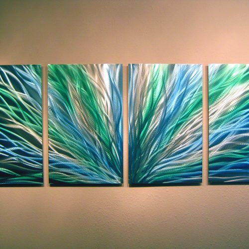 Abstract Metal Wall Art Painting (Photo 13 of 20)