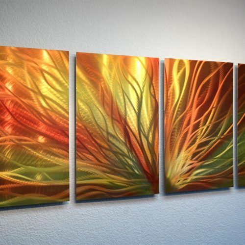 Abstract Metal Wall Art Painting (Photo 6 of 20)