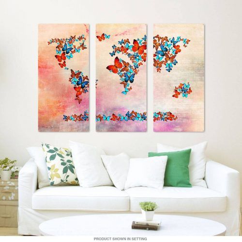 Butterfly Map Wall Art (Photo 7 of 20)