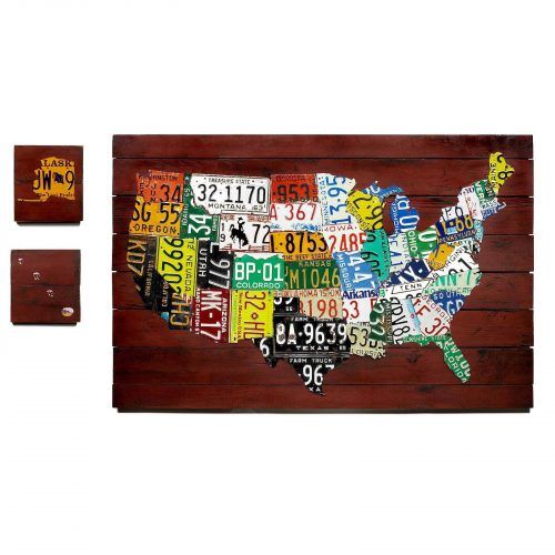 License Plate Map Wall Art (Photo 4 of 20)