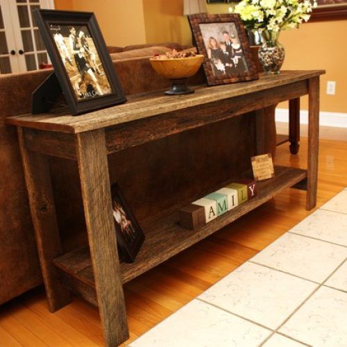 Rustic Oak And Black Console Tables (Photo 18 of 20)