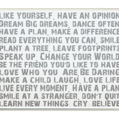 Rectangle Like Yourself Inspirational Typography Wall Plaque (Photo 1 of 20)