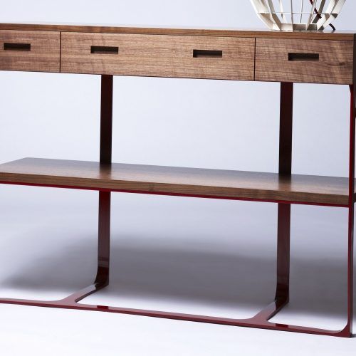 Walnut And Gold Rectangular Console Tables (Photo 1 of 20)