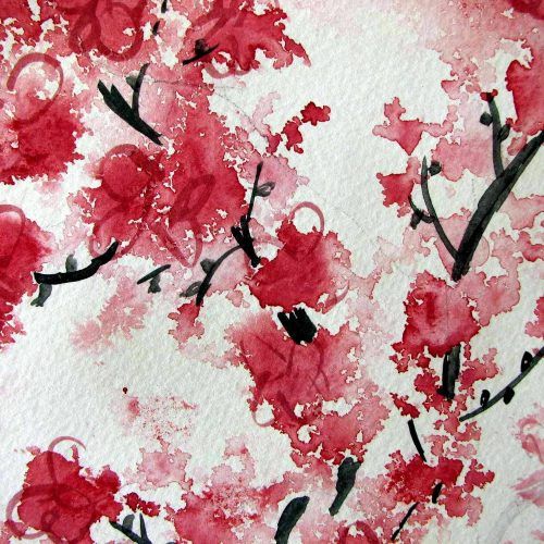 Red Cherry Blossom Wall Art (Photo 12 of 30)