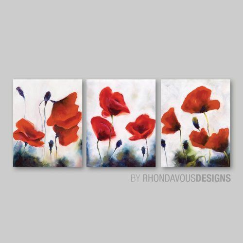 Red Poppy Canvas Wall Art (Photo 7 of 20)