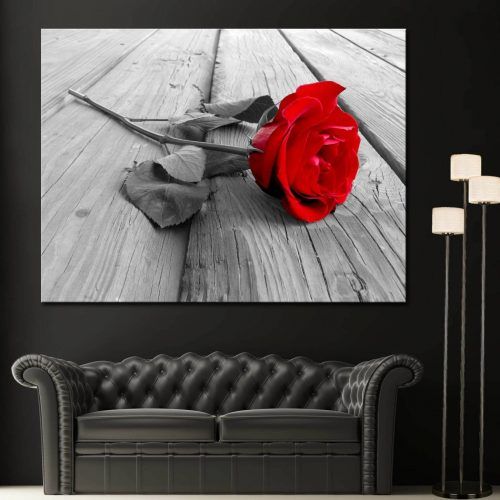 Red Rose Wall Art (Photo 4 of 20)