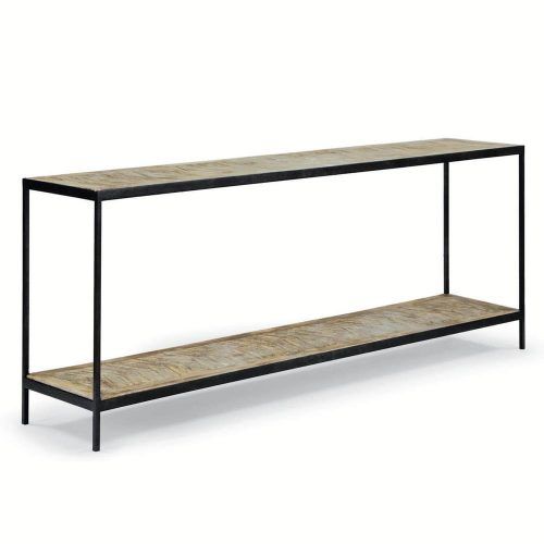 Gray Wood Black Steel Console Tables (Photo 14 of 20)