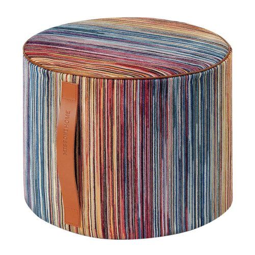 Beige Ombre Cylinder Pouf Ottomans (Photo 10 of 20)