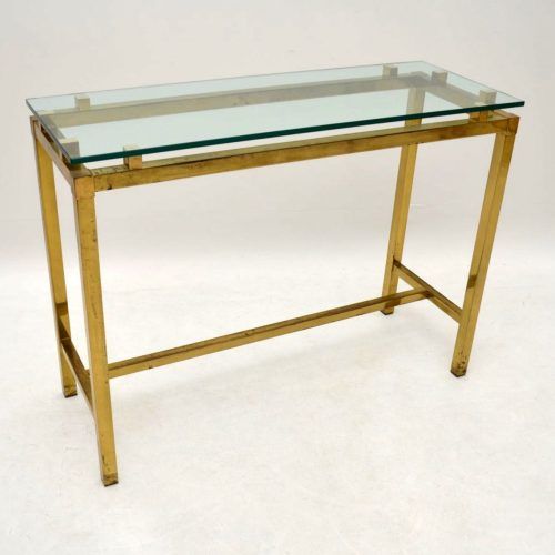 Brass Smoked Glass Console Tables (Photo 15 of 20)