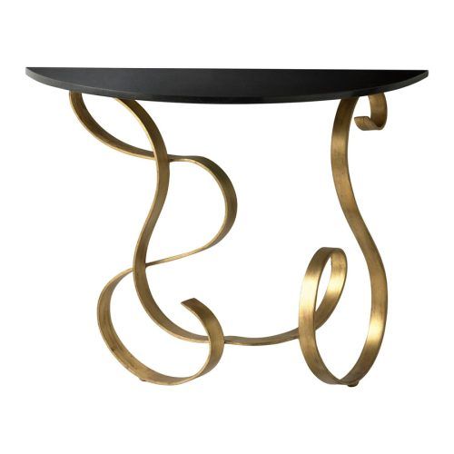 Antique Brass Round Console Tables (Photo 14 of 20)