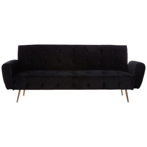 2 Seater Black Velvet Sofa Beds (Photo 20 of 20)