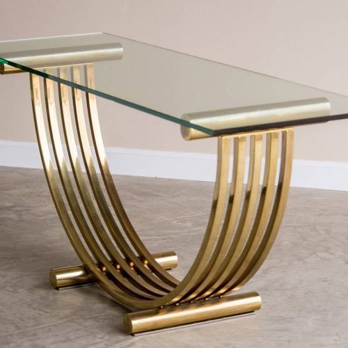 Brass Smoked Glass Console Tables (Photo 8 of 20)