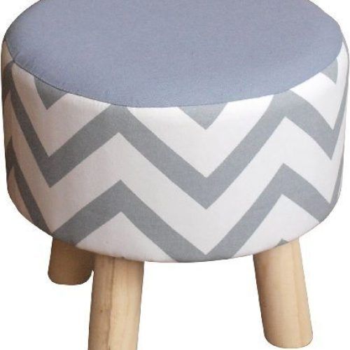 White And Light Gray Cylinder Pouf Ottomans (Photo 16 of 20)