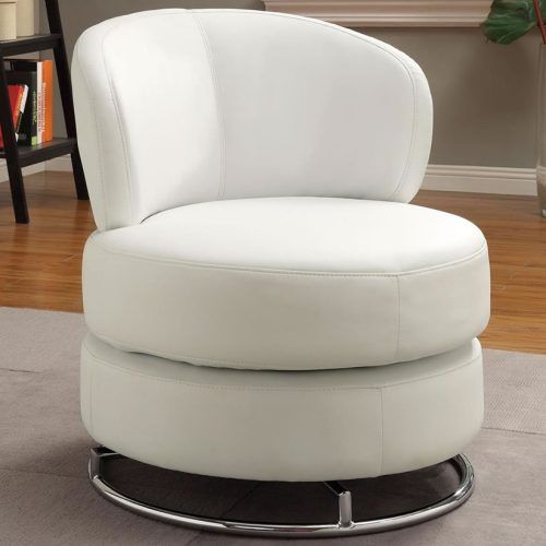 White Textured Round Accent Stools (Photo 18 of 20)