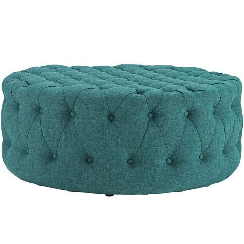 Tufted Fabric Ottomans (Photo 17 of 20)